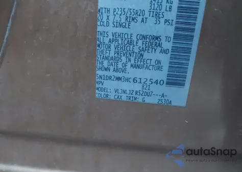 2017 Nissan Pathfinder Platinum from USA, damaged, VIN 5N1DR2MM3HC612540